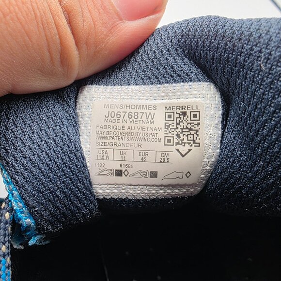 Merrell Nova 3 GTX Gore Tex Vibram Mens Size 11.5W Wide Blue Shoes Athletic - Picture 7 of 13